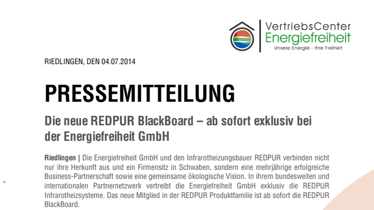 Die neue REDPUR BlackBoard (Tafelheizung) – ab sofort exklusiv bei der Energiefreiheit GmbH