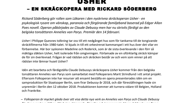 Usher – En skräckopera med Rickard Söderberg