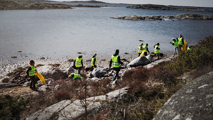 Längs kusten vid Getskär upp till Stenungsund samt Stenungsön rensade 118 deltagare stränderna.