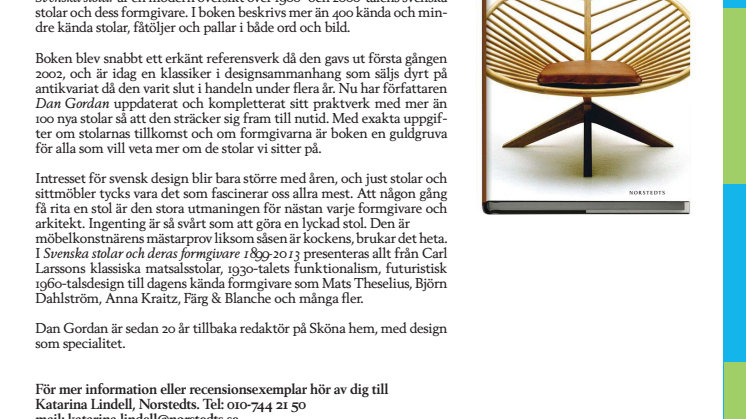 Svenska stolar och deras formgivare 1899-2013 av Dan Gordan