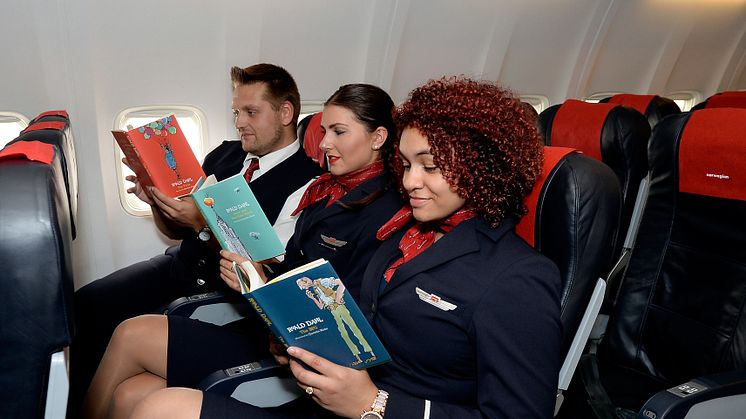 Norwegian crew reading their favourite Roald Dahl books 