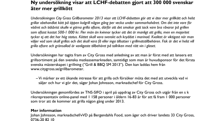 City Gross Grillbarometer 2013