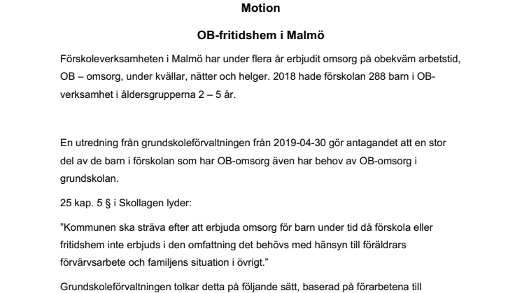Tillgängliggör OB-fritidshem för Malmös skolelever