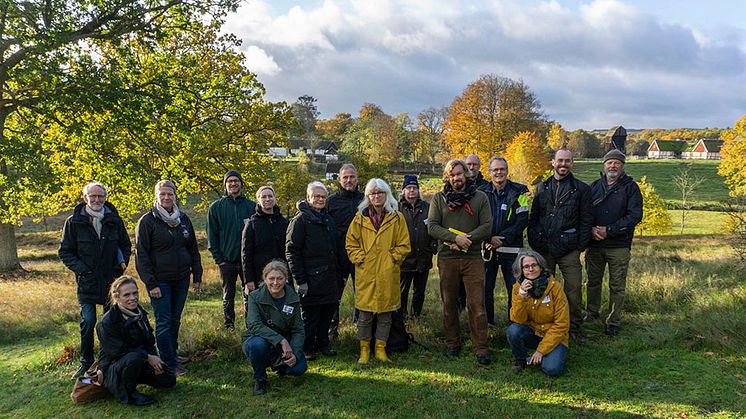 Nationella Biosfärkommittén på besök i Vombsjösänkan tillsammans med värdorganisationer och föredragshållare den 23 oktober 2020.