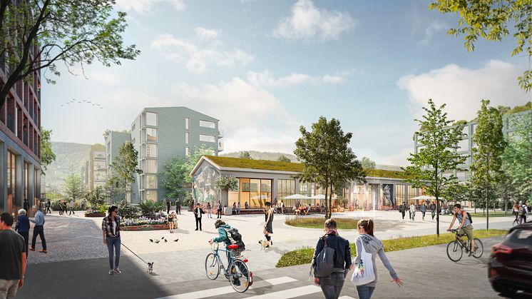Strømsø Park er et af projekterne som LINK Arkitektur arbejder med nu, og hvor ambitionen er at skabe en levende bydel i en grøn kontekst. 
