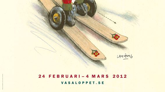 Lasse Åbergs senaste konstverk – 2012 års Vasaloppsaffisch