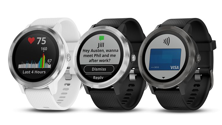 Garmin® presenterar vívoactive® 3: en snygg smartwatch med GPS, inbyggda appar och pulsmätare