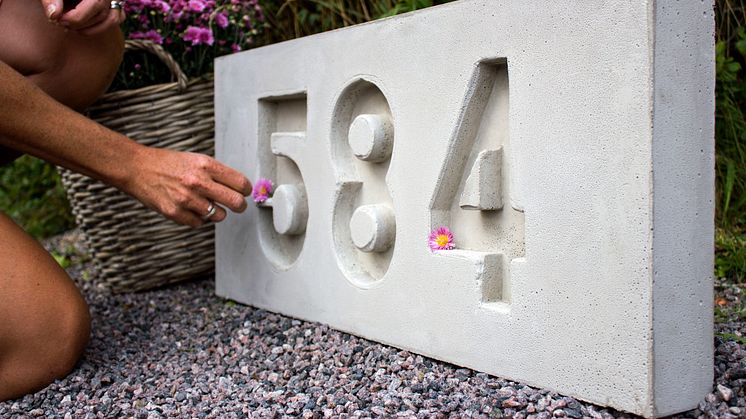 DIY – Gör en betongskylt med ditt husnummer