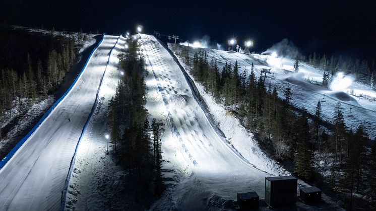 Backen i Idre Fjäll är helt nykonstruerad inför säsongen 2023/24. Nu är den både längre och brantare än innan. Fotograf: Alexander Neimart