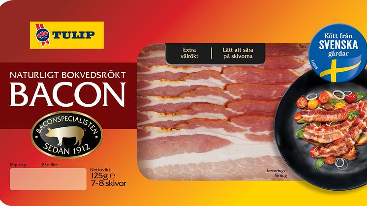 Tulip lanserar bacon med kött från svenska gårdar