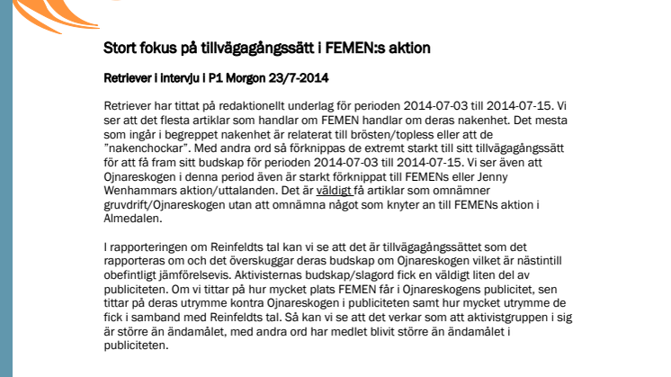 Fokus på tillvägagångssätt i FEMEN:s aktion i Almedalen 