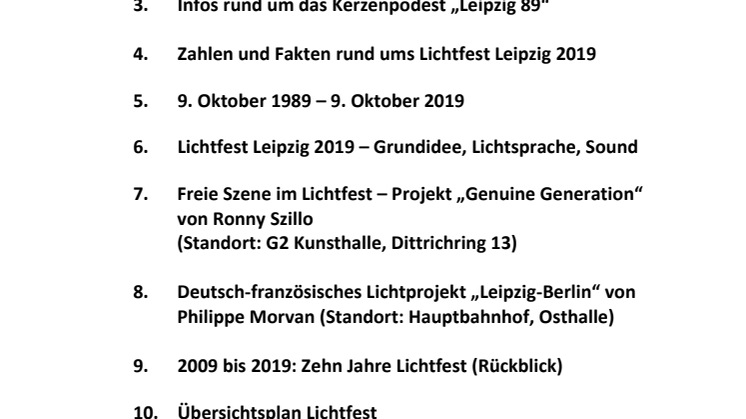 Leipzig feiert am 9. Oktober das Jubiläum "30 Jahre Friedliche Revolution"