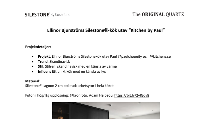 Ellinor Bjurströms Silestone®-kök utav “Kitchen by Paul” 