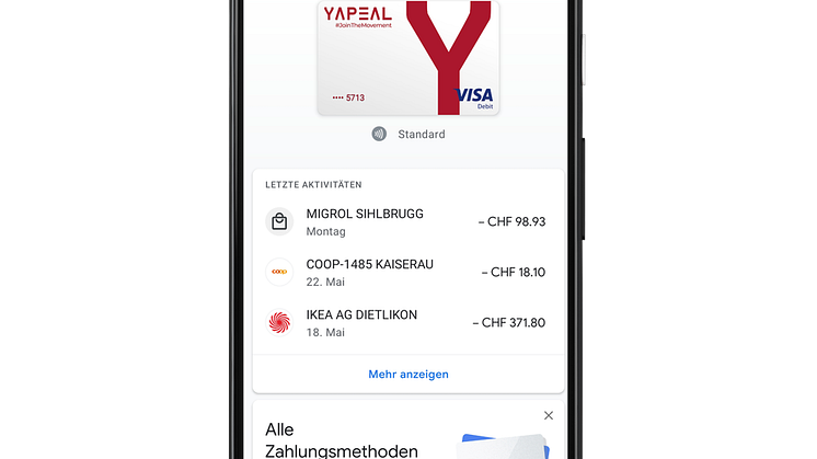 Visa Debit mit Yapeal - Mobile