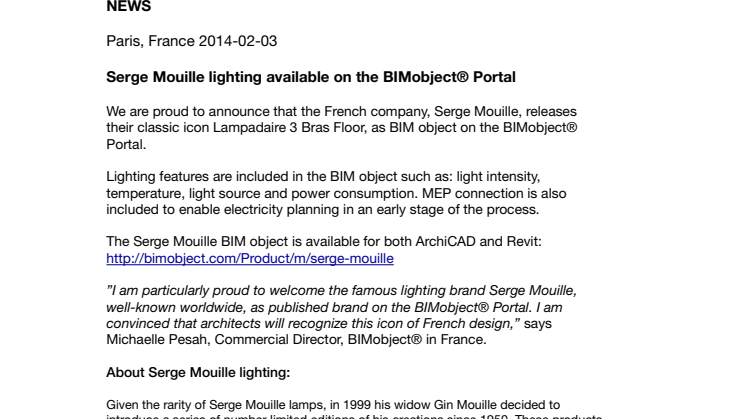 Serge Mouille lighting available on the BIMobject® Portal 