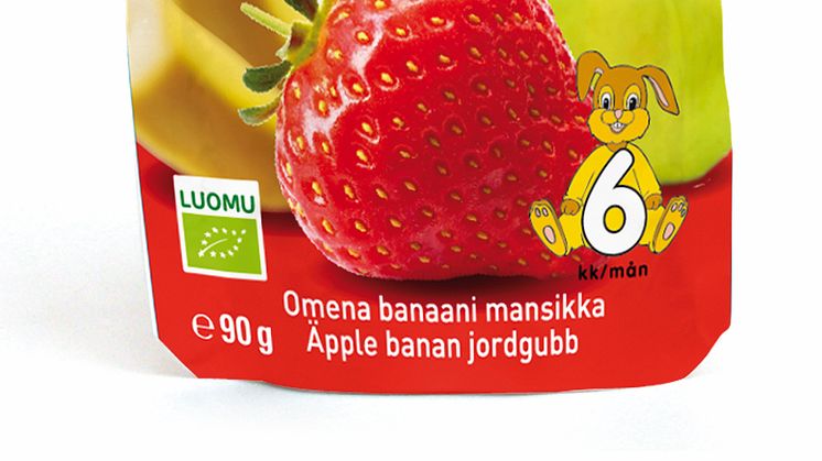 Piltti Hedelmähetki -annospussi 90 g, omena-banaani-mansikka