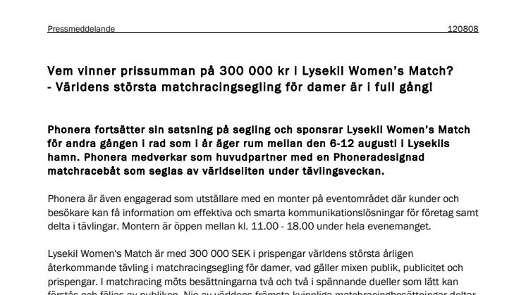 Vem vinner prissumman på 300 000 kr i Lysekil Women’s Match? - Världens största matchracingsegling för damer är i full gång! 