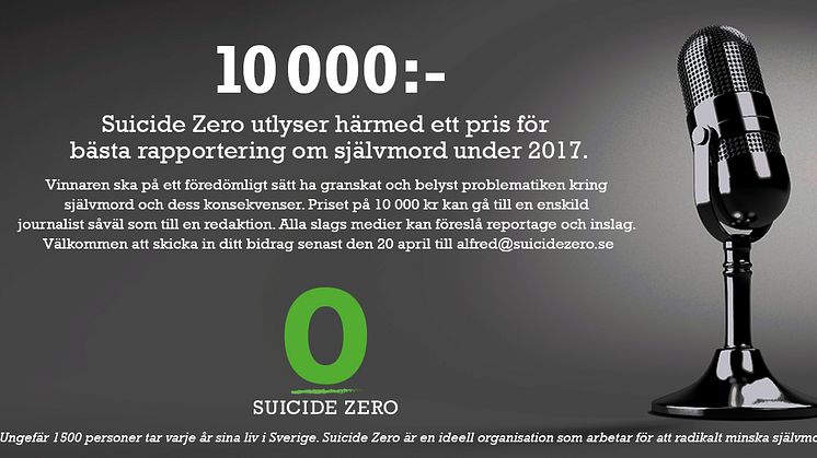 Suicide Zeros Pris för bästa rapportering om självmord