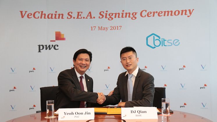 VeChain S.E.A. becomes a portfolio company of PwC’s incubation programme to accelerate the application of Blockchain in Hong Kong and South East Asia markets 