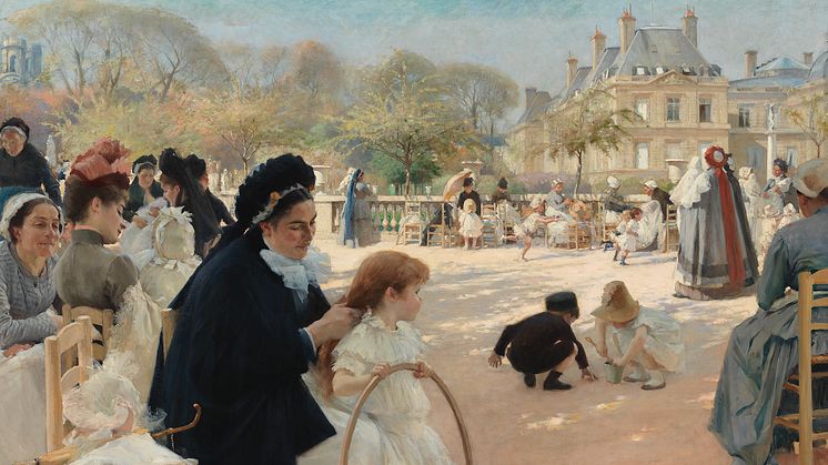 Albert Edelfelt, I Luxembourg-trädgården i Paris, 1887