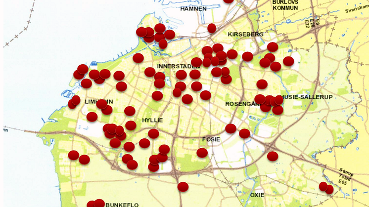 Det byggs över hela staden. Beviljade bygglov för bostäder i Malmö jan-juni 2017. 