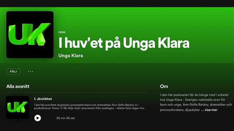 Lyssna på "I huv'et på Unga Klara" - en splitterny podcast som finns där poddar finns!