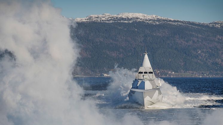 Foto: Alexander Gustavsson/Försvarsmakten HMS Nyköping deltar tillsammans med systerfartyget HMS Karlstad i Baltops 2019. Bilden är från övningen Trident Juncture i Norge under hösten 2018.