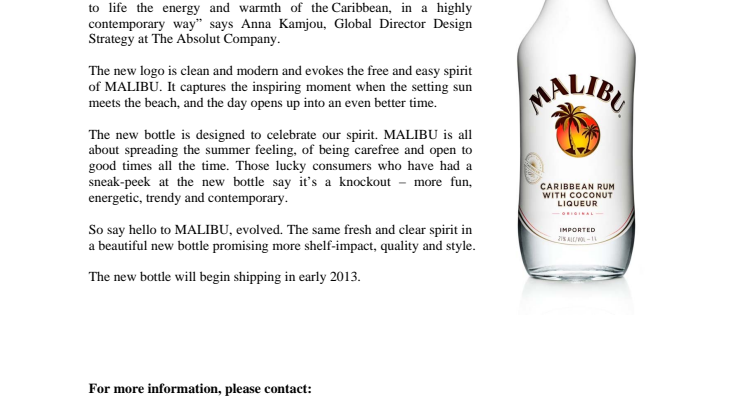 MALIBU IN A NEW DESIGN – We’ve taken something great and made it even better