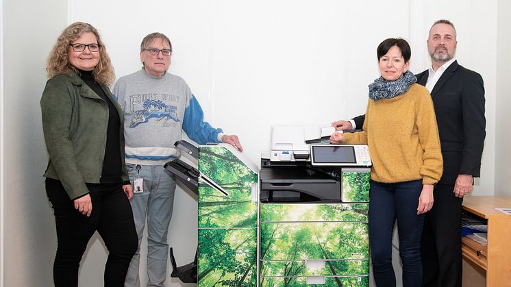 Fra venstre Trude Bjering-Strand (Canon), Odd Inge Aarstad (Skatteetaten), Anne Sofie Hjelm (Skatteetaten) og Arne Lie (Canon).