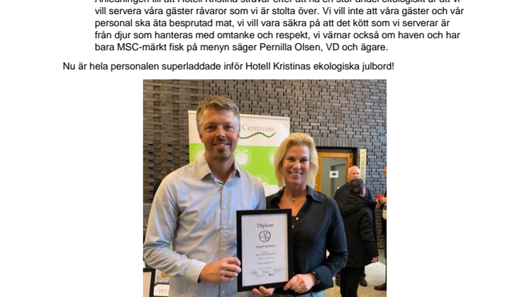 Hotell Kristina är stolt vinnare av Ekoutmaningen 2018!