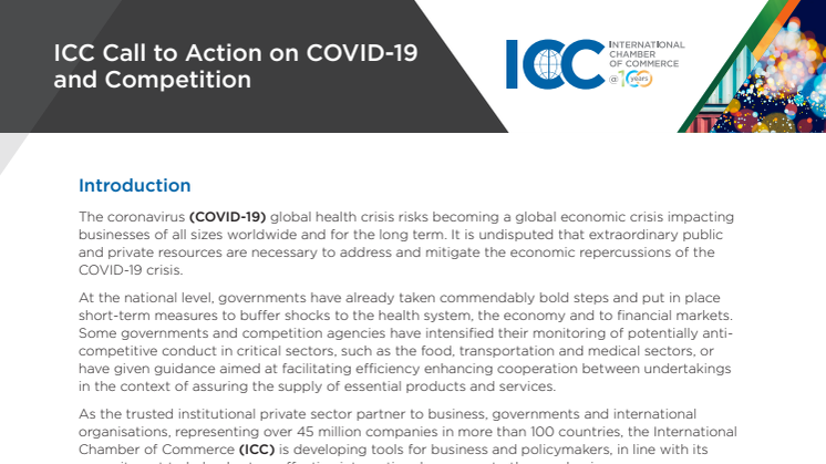ICC Call to Action on COVID-19 and Competition