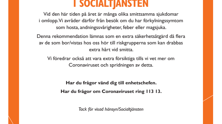 Information till besökare i Socialtjänsten 