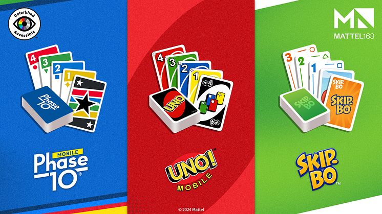Colorblind Friendly Decks Available Now in UNO!™ Mobile, Phase 10: World Tour and Skip-Bo™ Mobile for the First Time