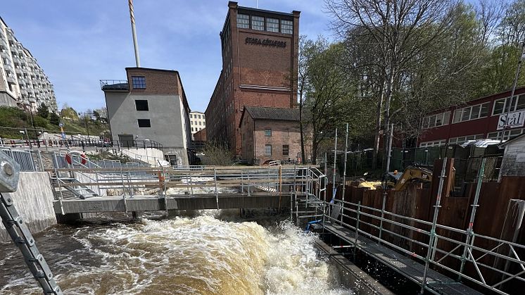 Viktigt steg i upprustningen av Mölndalsån – Bypassrören framgångsrikt testade