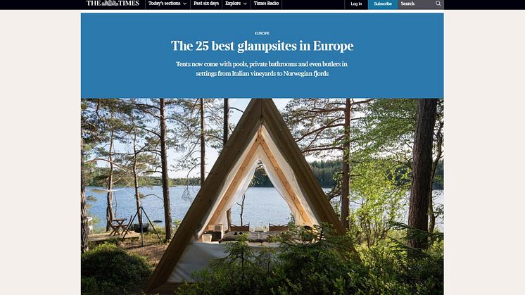 Happie Camp är nummer 1 när The Times listar Europas 25 bästa glampings
