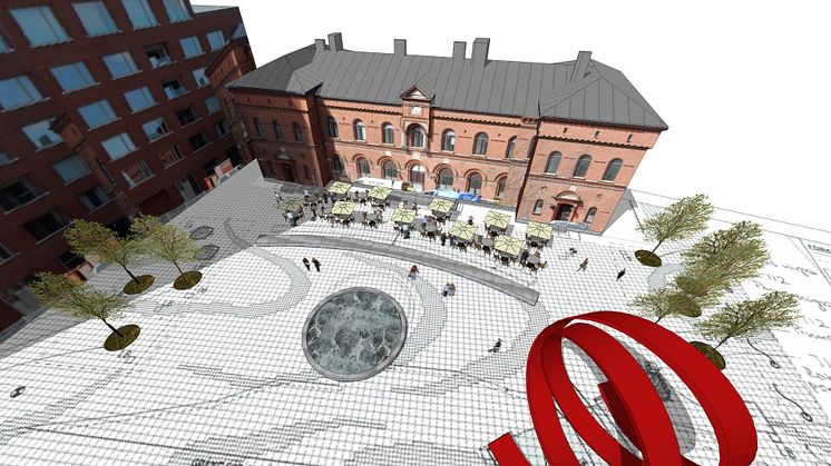 Västra station framför Malmö Live ska renoveras och öppna som restaurang. Illustration: Sydark Konstruera