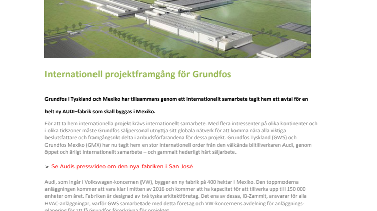 Internationell projektframgång för Grundfos