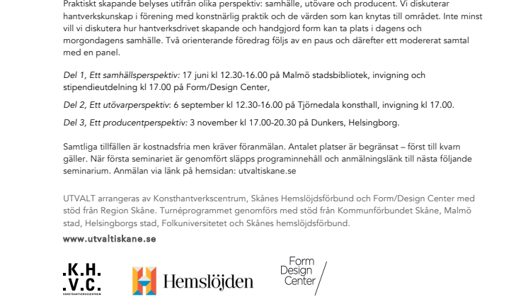 Inbjudan: Utvalt seminarieserie del 1, 17 juni i Malmö