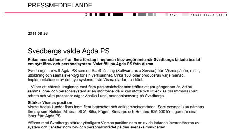 Svedbergs valde Agda PS