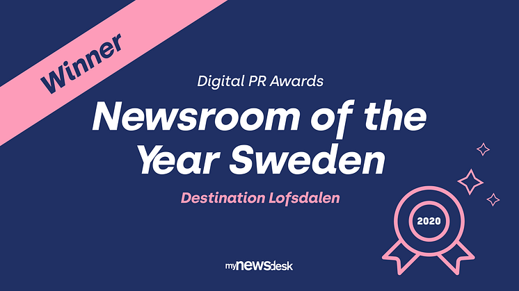 Destination Lofsdalen vinnare i "Newsroom of the year Sweden" bland Mynewsdesk kunder