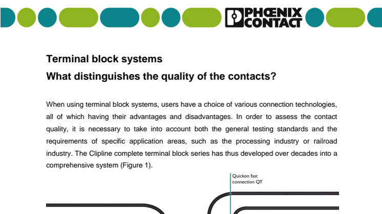 Terminal block systems: What distinguishes the quality of the contacts?