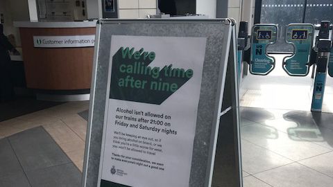 Alcohol won't be allowed on trains at Northampton after 9pm on Fridays and Saturdays from 27 July.