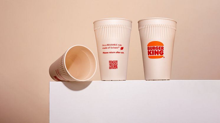 Reusable cups made of Sulapac Solid piloted by Burger King Finland