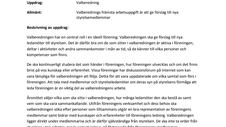 Endometriosföreningen, Sverige söker valberedning 