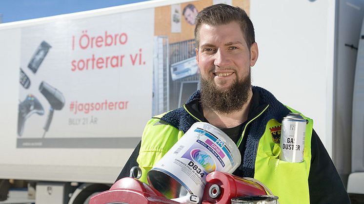 Oskar Thim, avfallshämtare, Örebro kommun.