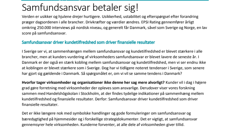 Samfundsansvar betaler sig!