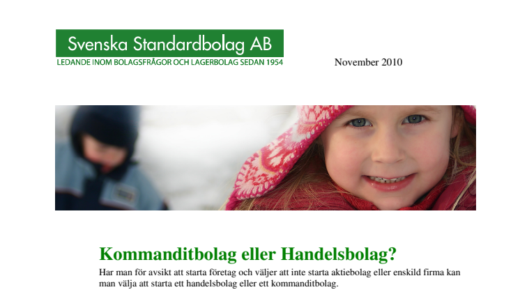 Kommanditbolag eller Handelsbolag? 