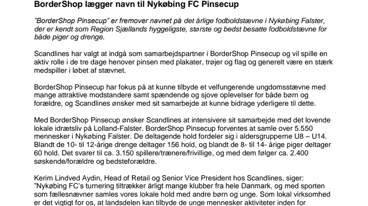BorderShop lægger navn til Nykøbing FC Pinsecup