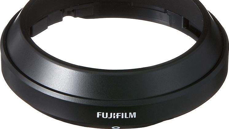 Lens hood included with FUJINON XF23mm F2