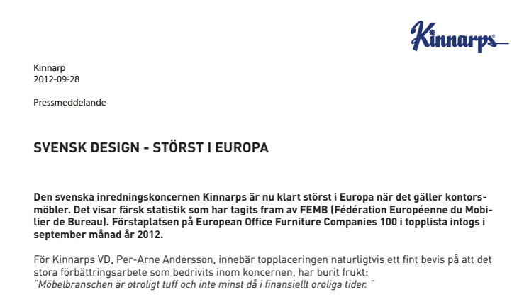Svensk Design - störst i Europa